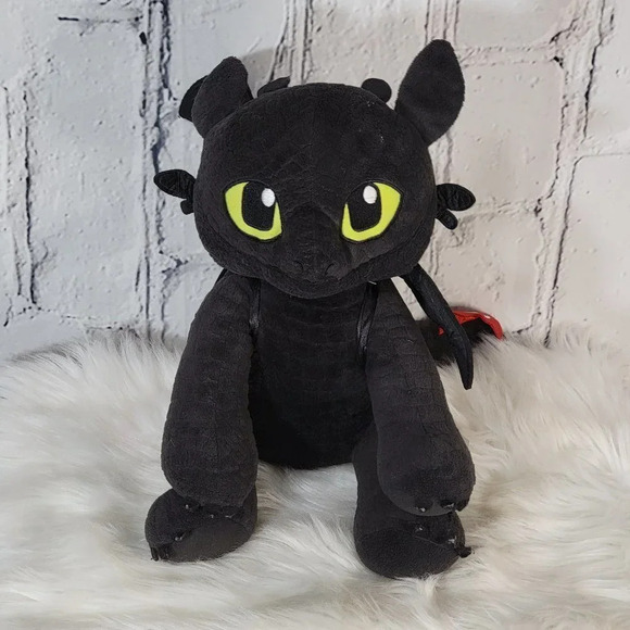 BUILD a Bear TOOTHLESS How to Train Your Dragon Plush Black Wings Retired Animal - Picture 1 of 7